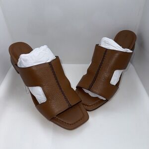 Bernardo‎ Jewel Sandals Mule Luggage Tumbled Calf Leather Women's Size 10M